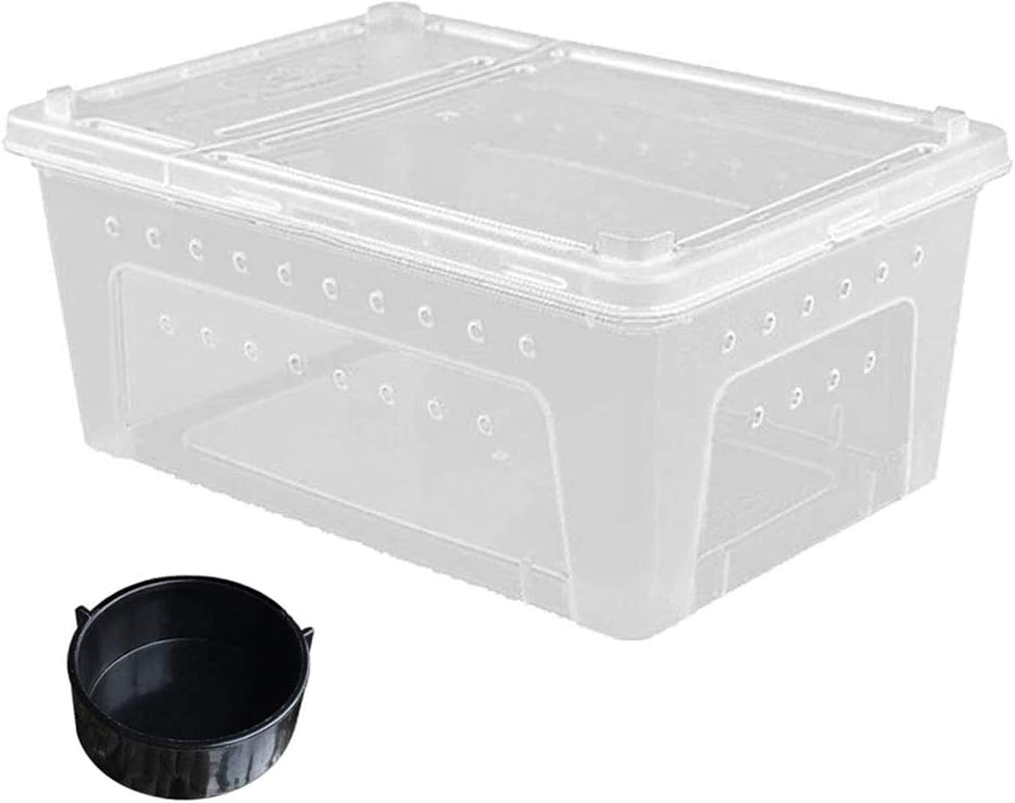 Hamiledyi Reptile Feeding Box Lizard Tarantula Habitat Cage Hatching Container Snake Breeding Box Transparent Portable Plastic Mini Pet Houses for Scorpion Spider Frog - Pet Explorer