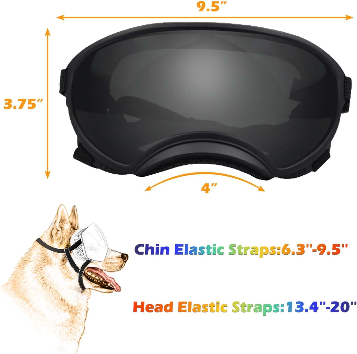 Medium Dog Sunglasses with Adjustable Strap UV Protection, Winproof Dog Puppy Sunglasses, Suitable for Medium Dog Pet Glasses, Dogs Eyes Protection,Soft Dog Goggles - Pet Explorer