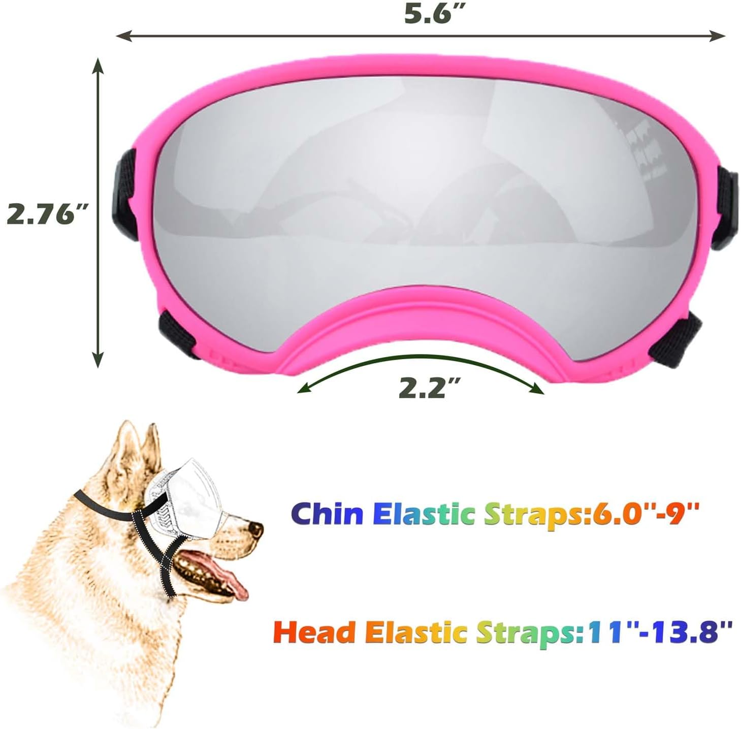 Medium Dog Sunglasses with Adjustable Strap UV Protection, Winproof Dog Puppy Sunglasses, Suitable for Medium Dog Pet Glasses, Dogs Eyes Protection,Soft Dog Goggles - Pet Explorer