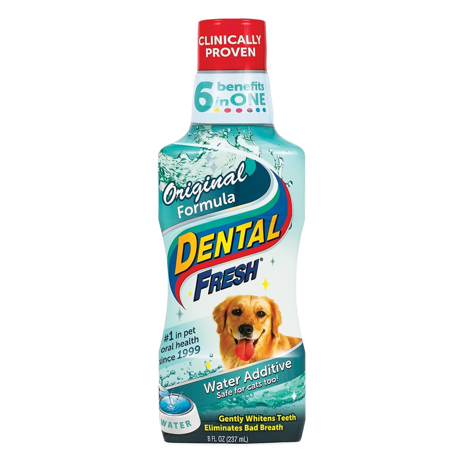Dental Fresh Water Additive for Dogs, Original Formula, 8oz – Cat & Dog Breath Freshener and Teeth Cleaning for Dental Care for Pets – Add to Water - Pet Explorer