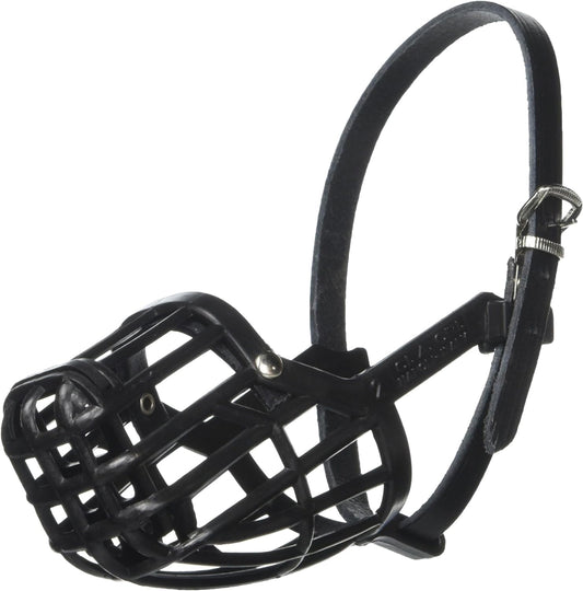 Leather Brothers Italian Basket Dog Muzzle, Adjustable Secure Fit, Comfortable Design, Training and Safety, Averts Biting, Prevents Chewing and Scavenging, Perfect for Grooming - Black, Size 1 - Pet Explorer