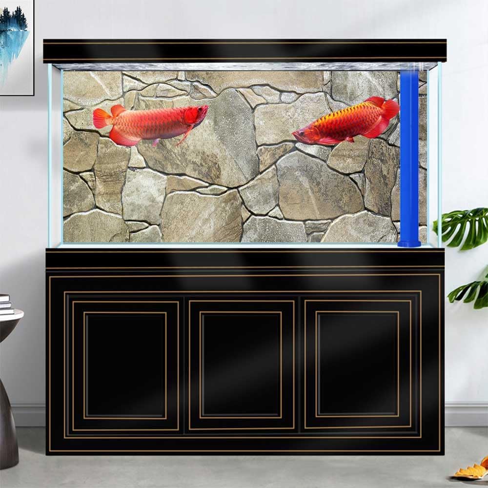48X24IN Marble Aquarium Background, Art Marble Aquarium Background, Natural Marble Glass Terrarium Background with 8 EVA Double-Sided Tape - Pet Explorer