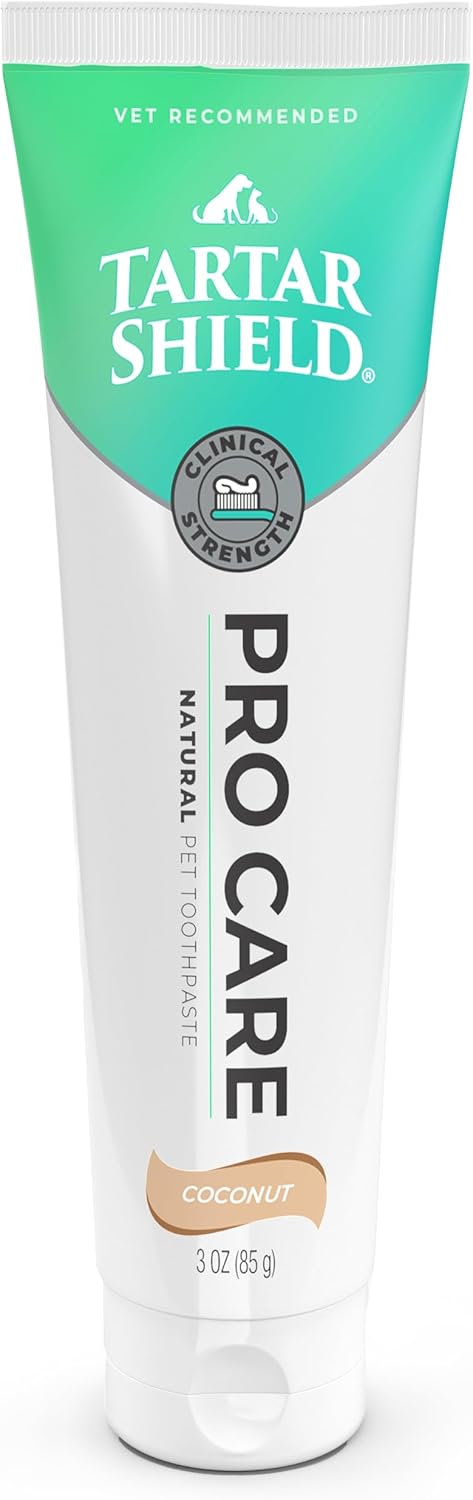 Tartar Shield Pro Care – Natural Enzymatic Pet Toothpaste – Protects Against Plaque & Tartar – Freshens Breath & Gently Removes Stains – for Dogs & Cats – Coconut Flavor, 3 Oz. - Pet Explorer