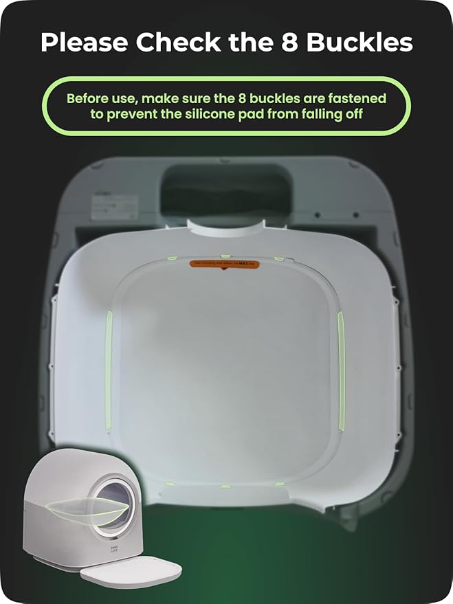 HHOLOVE L2 Self Cleaning Cat Litter Box Safe Anti-Pinch,with Deodorizer and Liner,Automatic Hands-Free Smart Robot Self Cleaning Litter Box - Large 60L Capacity, for Multiple Cats