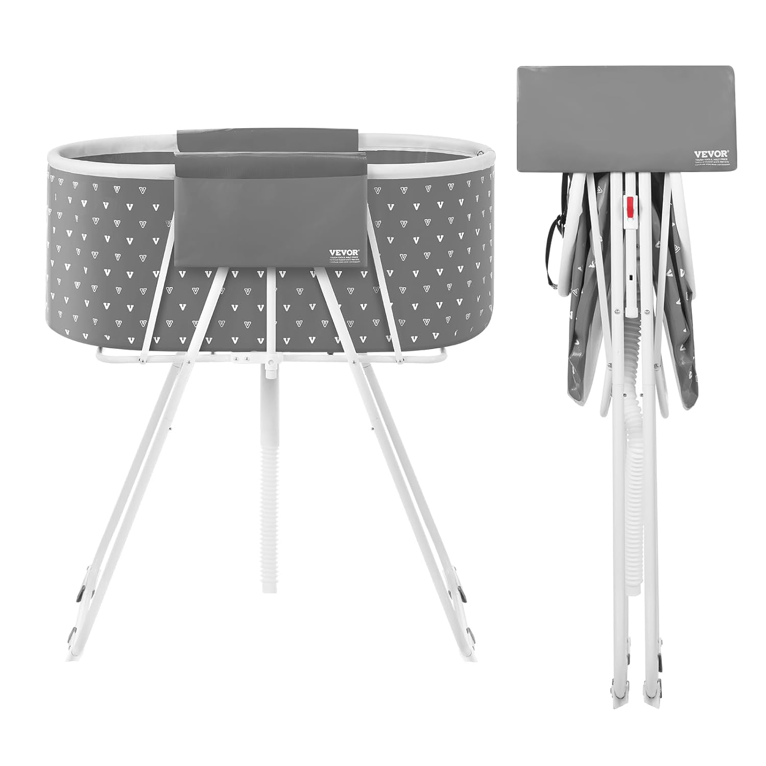 VEVOR Portable Dog Bathtub, Elevated & Foldable Space-Saving Pet Shower Station with Efficient Drainage, Bathing Tub for Washing & Grooming Small and Medium Size Dogs and Cats Indoor & Outdoor, Grey - Pet Explorer