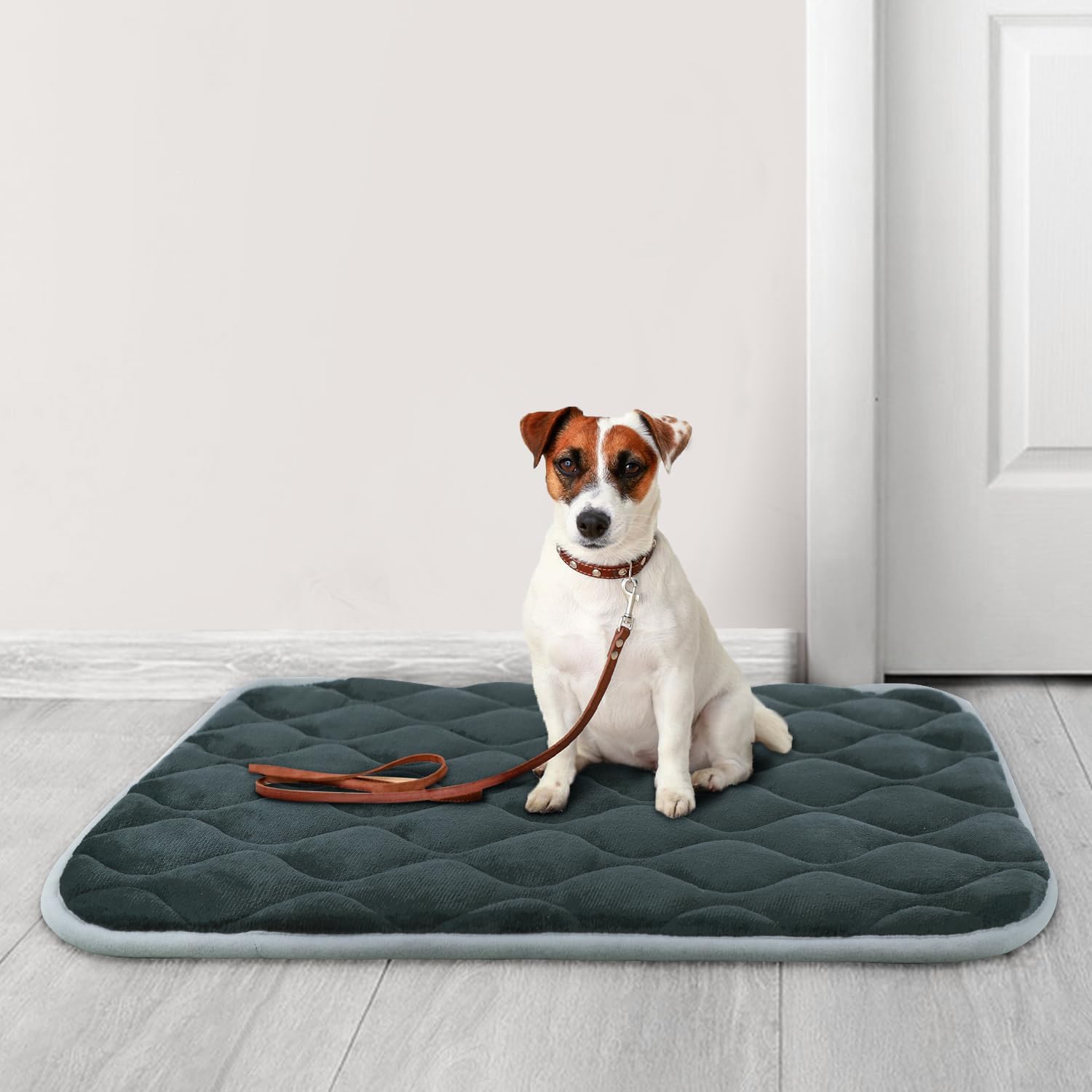 furrybaby Dog Bed Mat Flat Crate Mat with Anti-Slip Bottom Machine Washable Pet Kennel Pad for Dog Sleeping (XL 48x30'', Grey Mat) - Pet Explorer