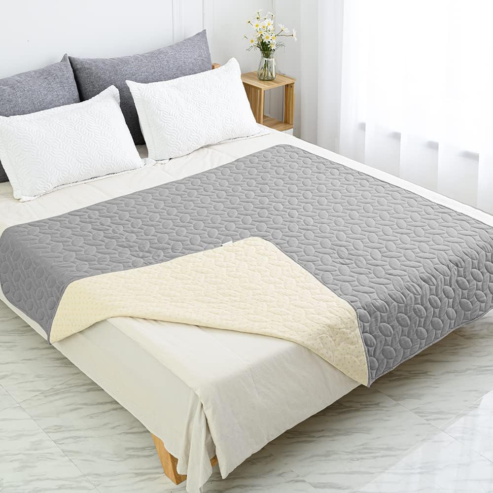Ameritex Pet Bed Cover Dog Bed Blanket for Sofa and Furniture Waterproof New Pattern Design (52x82 Inch, Light Grey) - Pet Explorer