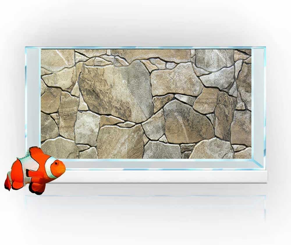 48X24IN Marble Aquarium Background, Art Marble Aquarium Background, Natural Marble Glass Terrarium Background with 8 EVA Double-Sided Tape - Pet Explorer