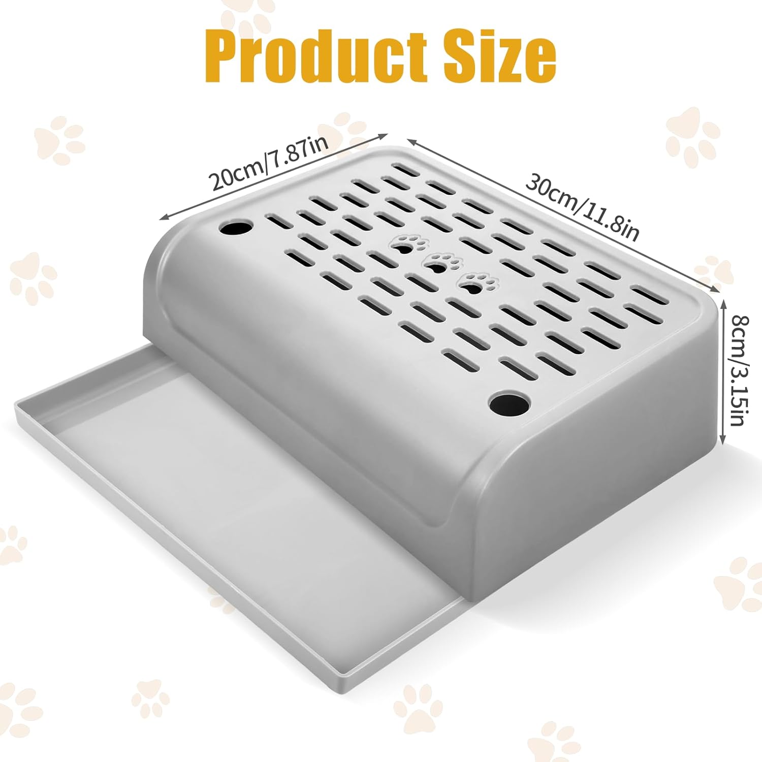 Cat Ramp for Litter Box Step, Stainless Steel Automatic Litter Box Ramp Cat Steps Mat with Filter Function, Double Layered Self Cleaning Cat Stairs with Storage Space for Litter Catcher (Grey) - Pet Explorer