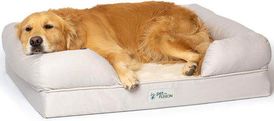PetFusion Ultimate Dog Bed, Orthopedic Memory Foam, Multiple Sizes and Colors, Medium Firmness Pillow, Waterproof Liner, YKK Zippers, Breathable 35% Cotton Cover - Pet Explorer