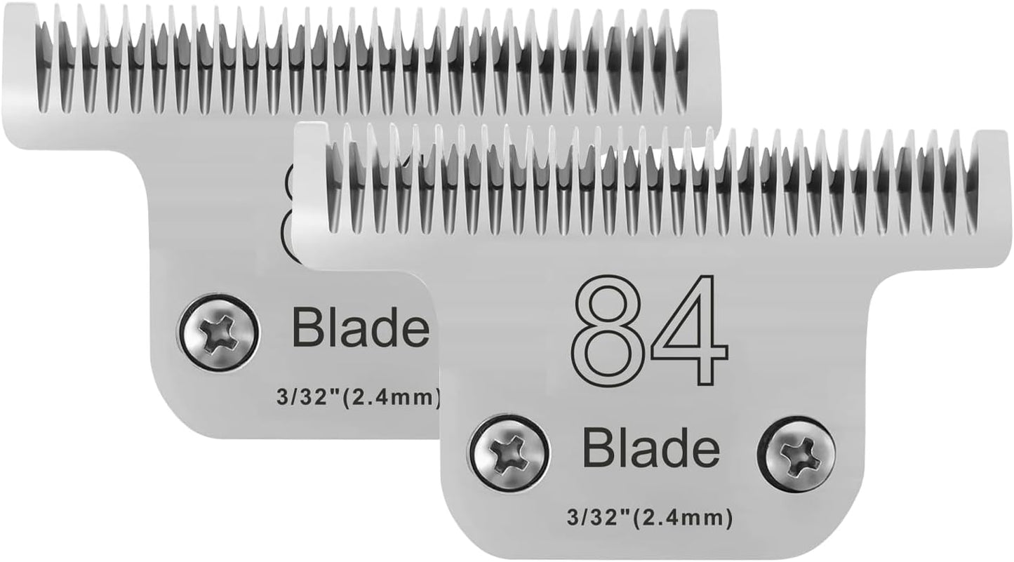 2PCS T84 Blade Dog Grooming Replacement Blades Compatible with Andis Dog Clippers,Dog Clipper Blades Compatible with Wahl KM-10 Series Clippers, Oster A5,Size-T-84 3/32-Inch Cut Length - Pet Explorer