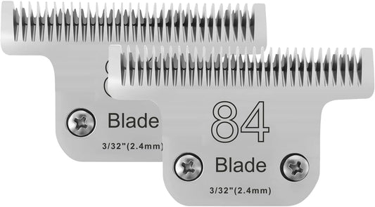 2PCS T84 Blade Dog Grooming Replacement Blades Compatible with Andis Dog Clippers,Dog Clipper Blades Compatible with Wahl KM-10 Series Clippers, Oster A5,Size-T-84 3/32-Inch Cut Length - Pet Explorer