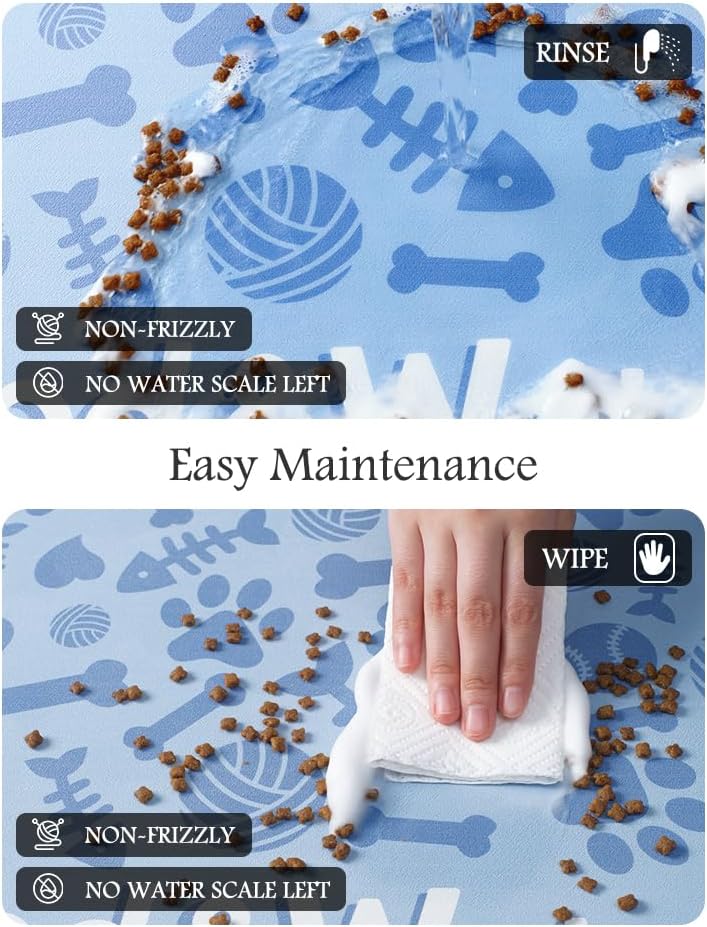 Pet Feeding Mat-Absorbent Dog Mat for Food and Water Bowl-No Stains Quick Dry Water Dispenser Mat-Dog Accessories Pet Supplies-Bowl for Messy Drinkers（Bone,16"x24" - Pet Explorer