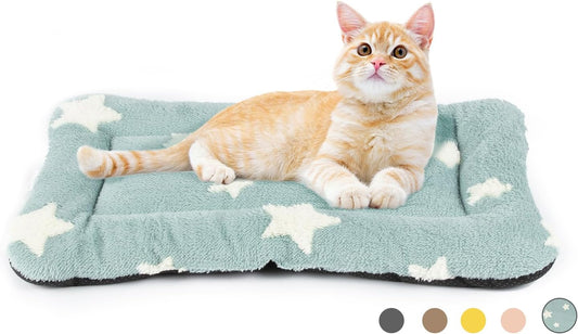 Mora Pets Cat Bed for Indoor Cats Washable Dog Crate Pad Cute Star Dog Bed Mat for Small Dogs Pet Kennel Pad for Cage Soft Flat Puppy Kitten Cushion for Sleeping Anti-Slip Blue 22 x 13 - Pet Explorer
