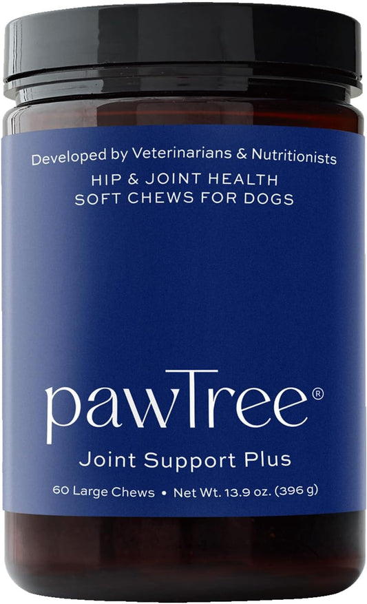 pawTree Joint & Hip Support Supplement for Dogs with Glucosamine, Chondroitin, MSM, Tumeric & Green Lipped Mussels - Vitamins, Supplements & Health Essentials - All-Natural Mobility Soft Chews - Pet Explorer