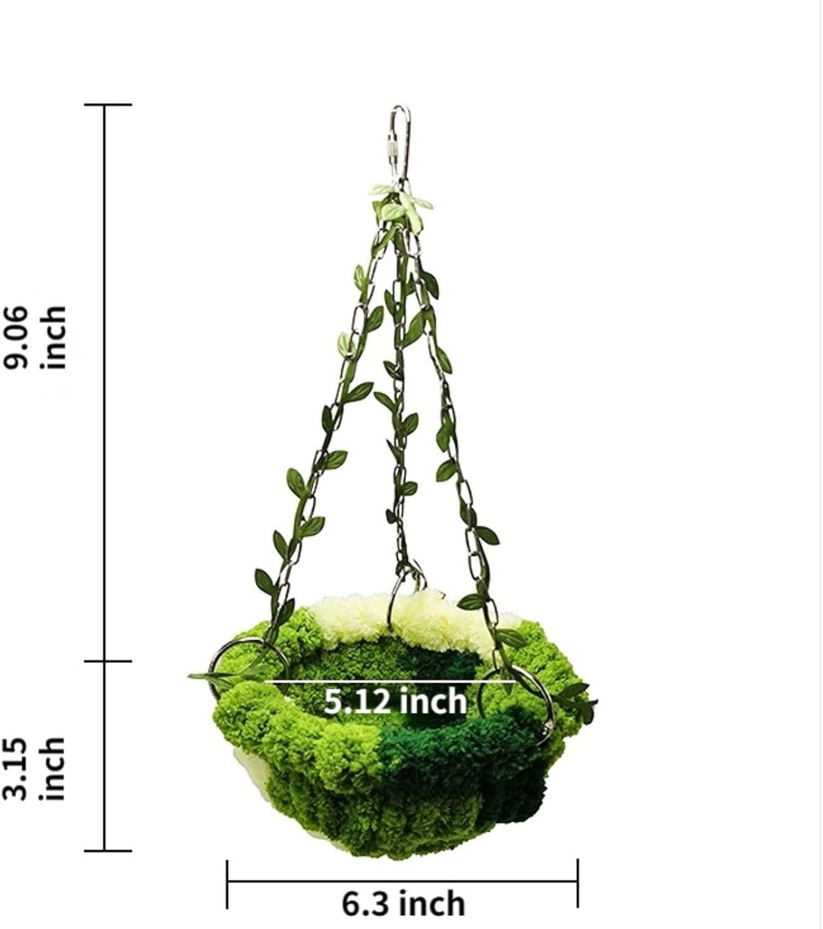 Bird Nest Hanging Hammock Bed Toy for Small Medium Pet Parrot Parakeet Cockatiel Conure Cockatoo Amazon Lovebird Budgie Finch Canary Hamster Rat Gerbils Chinchilla Cage Stand Perch (Green)