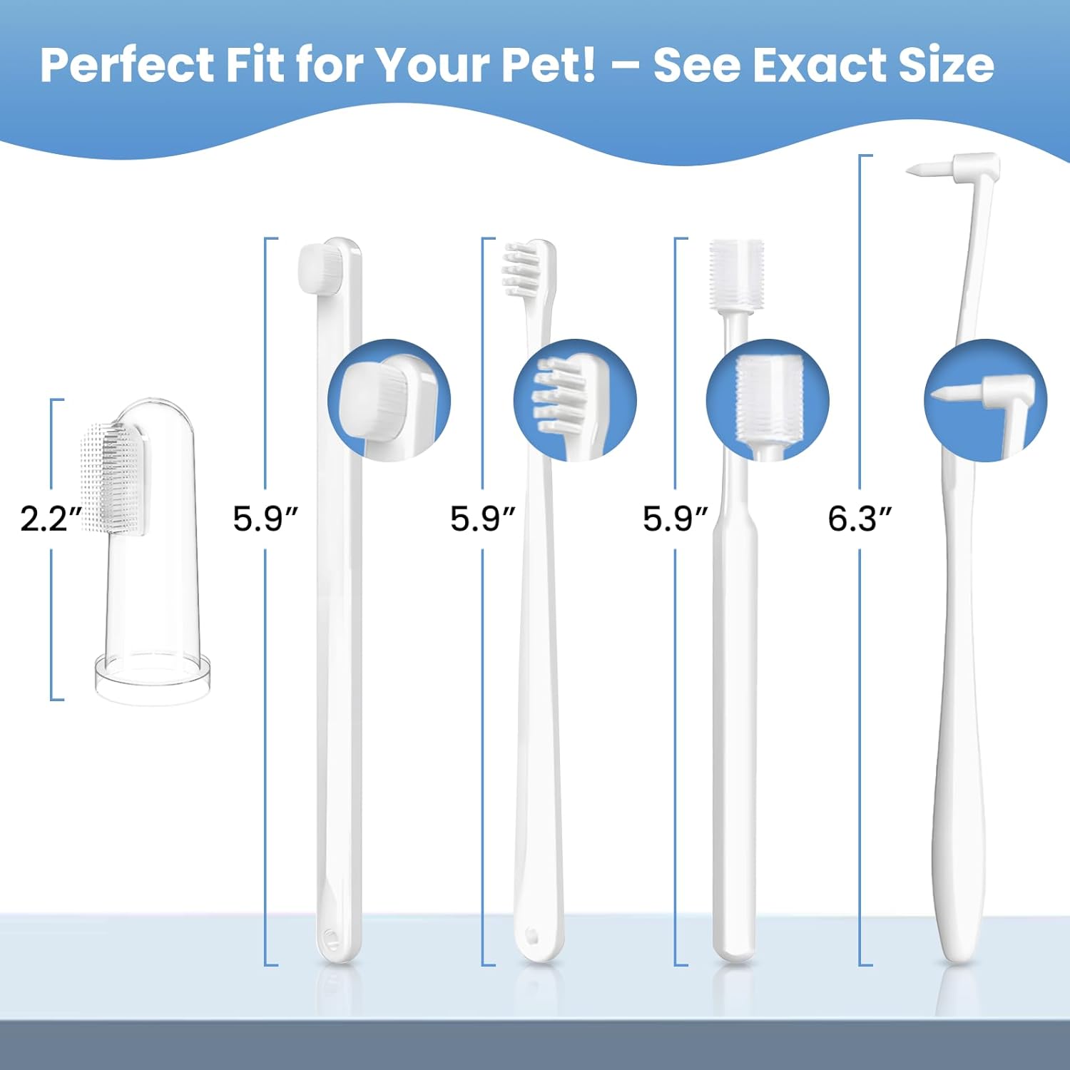 Dog Toothbrush Kit for Small Dogs - Puppy Tooth Brushing Kit with Finger Toothbrush & Soft Bristles, Dental Care Teeth Cleaning Set for Dogs and Cats - Pet Explorer