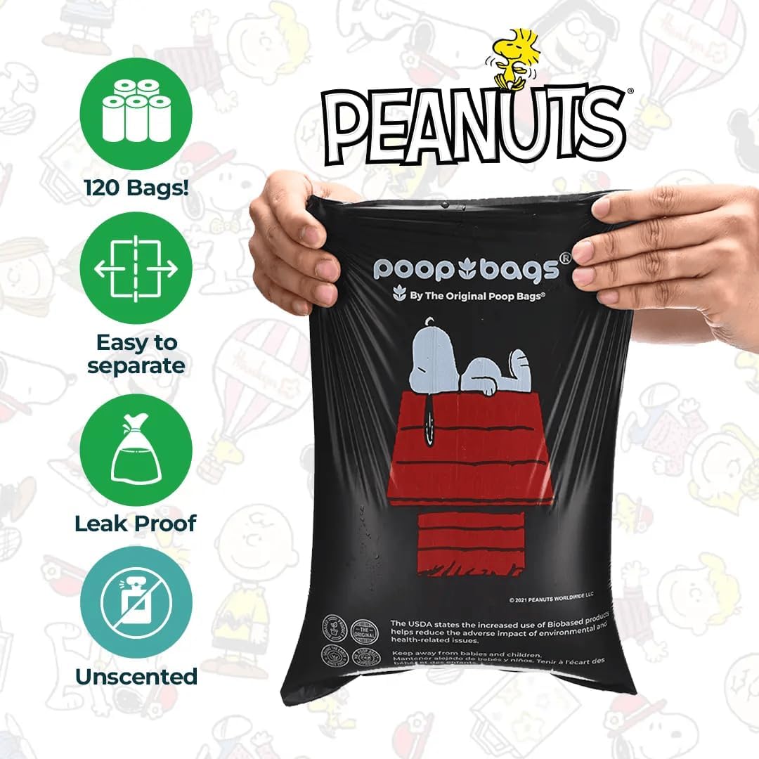 The Original Poop Bags® Peanuts Dog Waste Bags – 38% Plant Based, Leak-Proof & Durable, Large Dog Poop Bags for Dispensers, Unscented (960 Count) - Pet Explorer