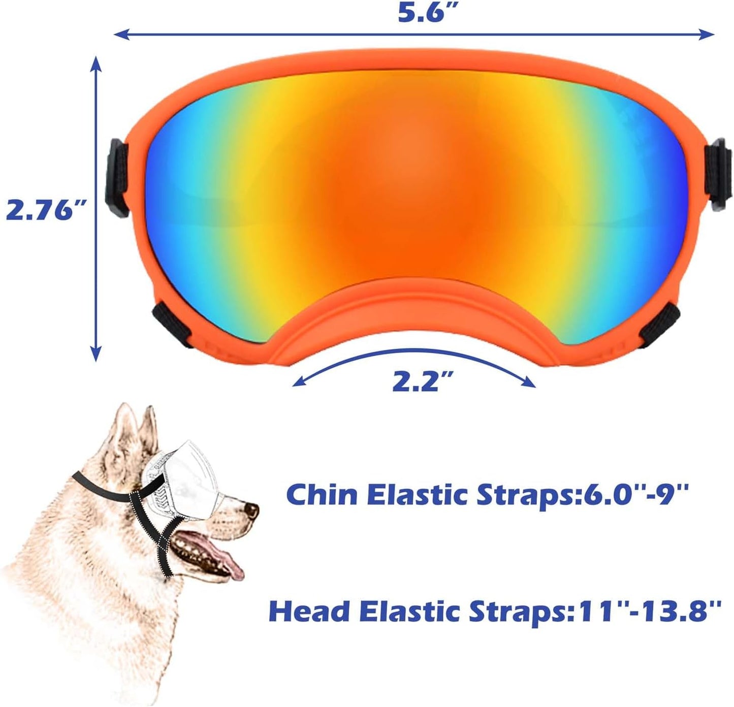 Medium Dog Sunglasses with Adjustable Strap UV Protection, Winproof Dog Puppy Sunglasses, Suitable for Medium Dog Pet Glasses, Dogs Eyes Protection,Soft Dog Goggles - Pet Explorer