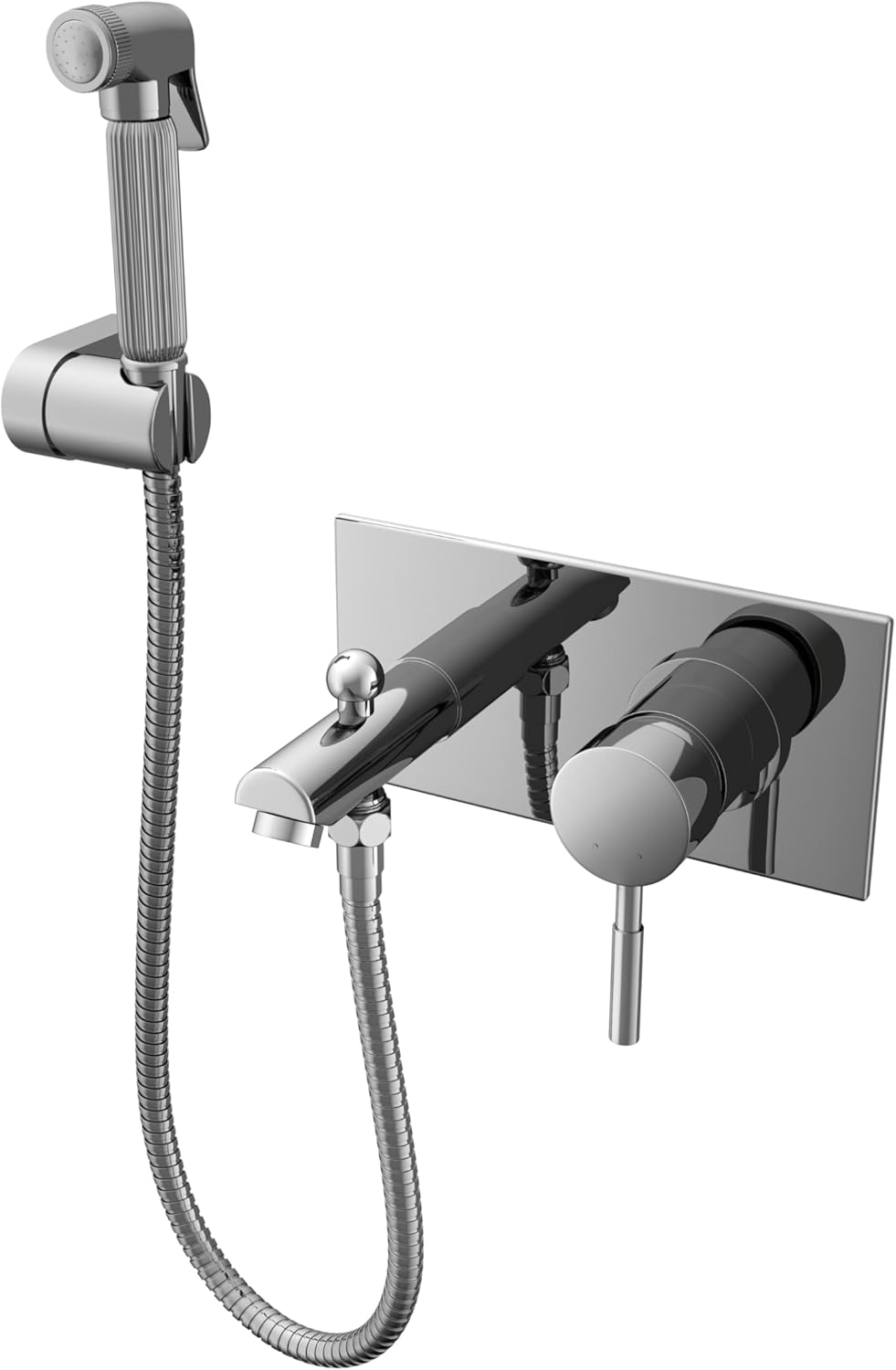 Laurel Mountain Odie 36" x 27" x 36" AcrylX Alcove Center Drain One-Piece Pet Shower in White with Hand-Held Sprayer in Chrome - Pet Explorer