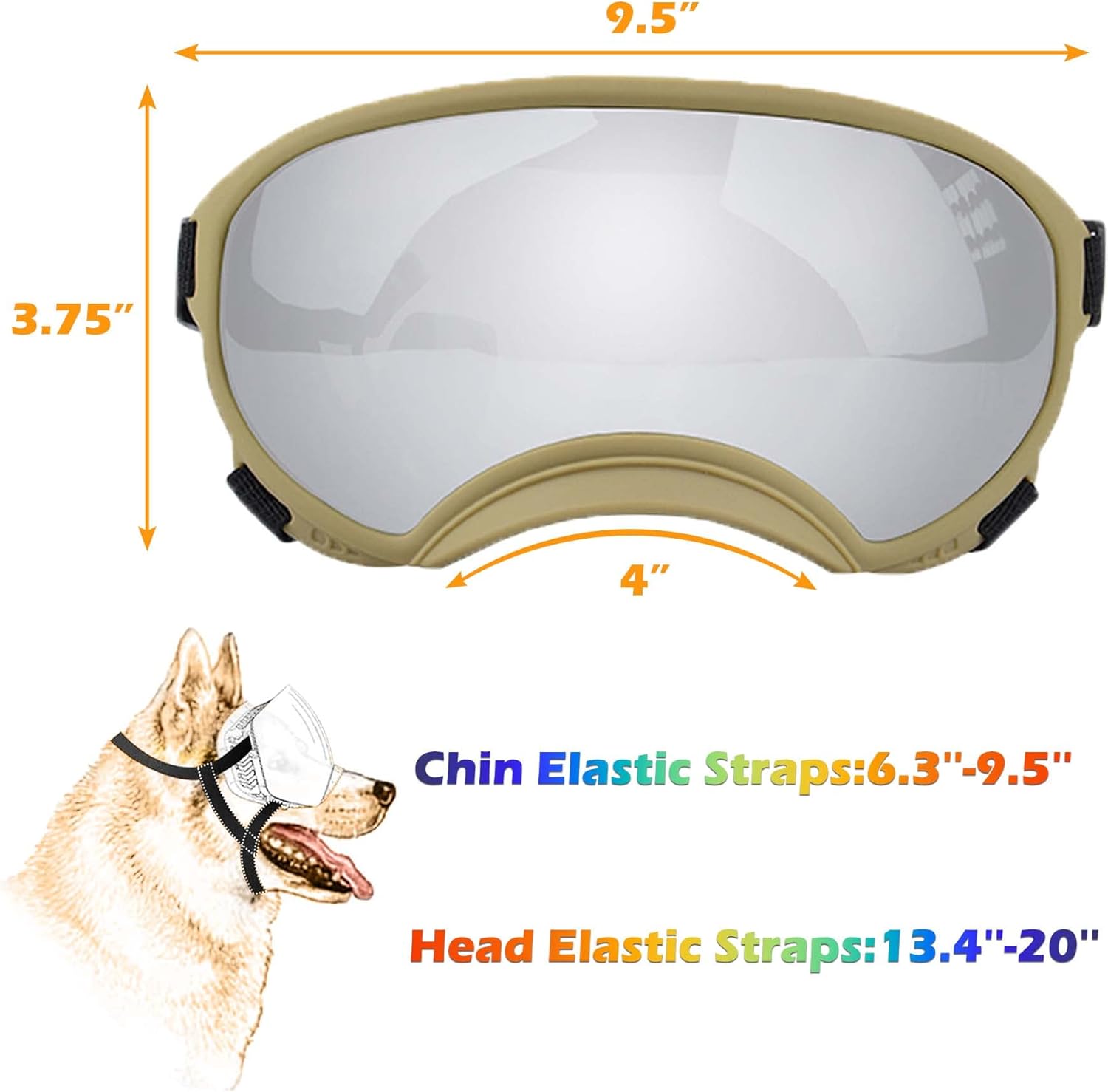 Winproof Large Dog Sunglasses with Adjustable Strap, UV Protection, Soft Goggles for Medium-Large Dogs - Pet Explorer