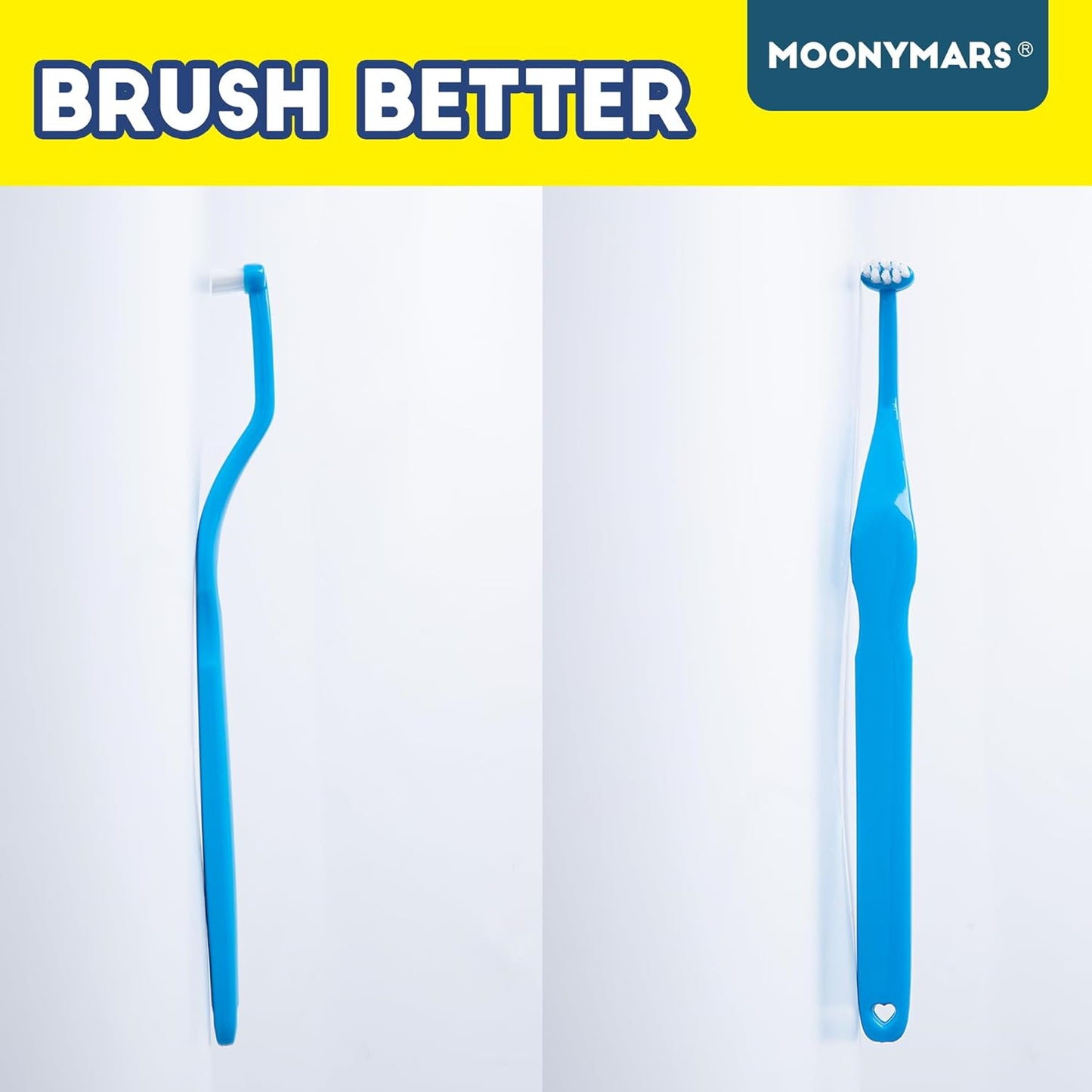 Small Dog Toothbrush, Cat & Puppy Tooth Brushing Kit, Mini Head Teeth Brush for Kitten & Tiny Pet, Doggy Toothbrushes Deep Dental Cleaning, 2 PCS - Blue - Pet Explorer
