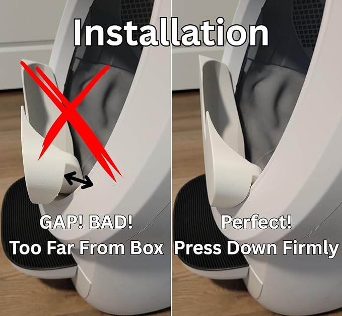 Max Shield for Litter-Robot 4 : Anti-Flicking, One-Piece Design - White (Black Max Shield w/Leveler)