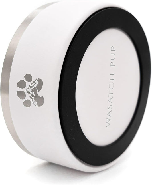 Stainless Steel Dog Bowl for Small-Large Dogs | Double Wall Insulated, Non-Slip Base Heavy Duty Water and Food Bowls for Dogs & Cats | Pet Safe BPA Free & Dishwasher Safe | 32 Oz - White - Pet Explorer