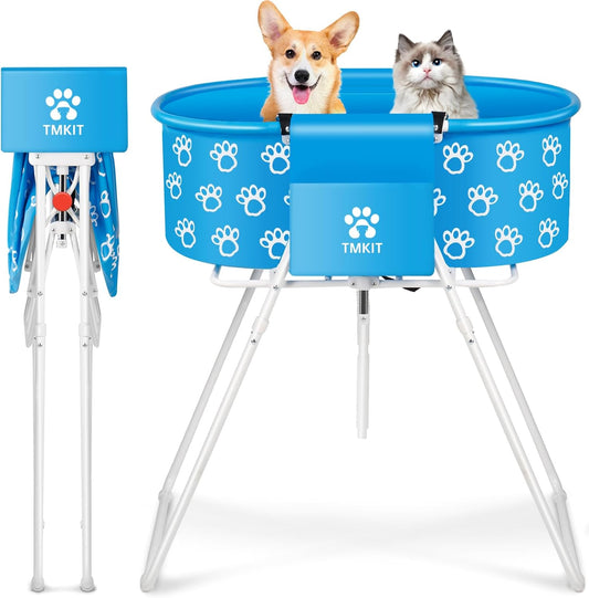 Dog Bathtub, Elevated Dog Bath Tub for Pet Bathing Shower and Grooming. Portable, Foldable with Safety Lock, Professional Pet Dog Washing Station for Small, Medium, Large Dogs Cats, No Backache - Pet Explorer