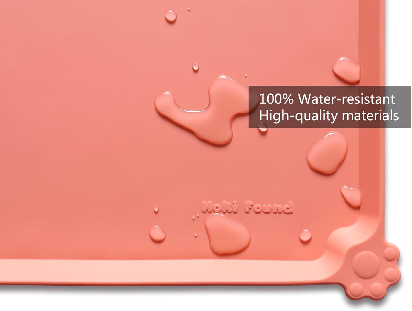 Hoki Found -Waterproof Pet Feeding Mats with High Lips - Multiple Size and Colors for Dogs, Cats & Others-BC - Pet Explorer