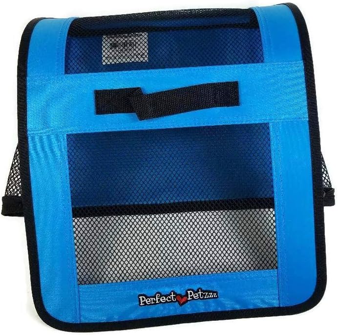 Tote for Lifelike Stuffed Interactive Pet Dogs and Cats, Nylon and Mesh Carrier for Pet Animals,Zippered Carrying Case Accessory-Blue - Pet Explorer