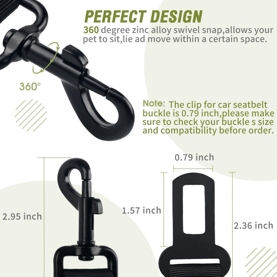 COOYOO Dog Seat Belt,Retractable Dog Car Harness Seat Belt for Car Adjustable Nylon Pet Safety Seat Belts Heavy Duty & Elastic Bungee Buffer - Pet Explorer