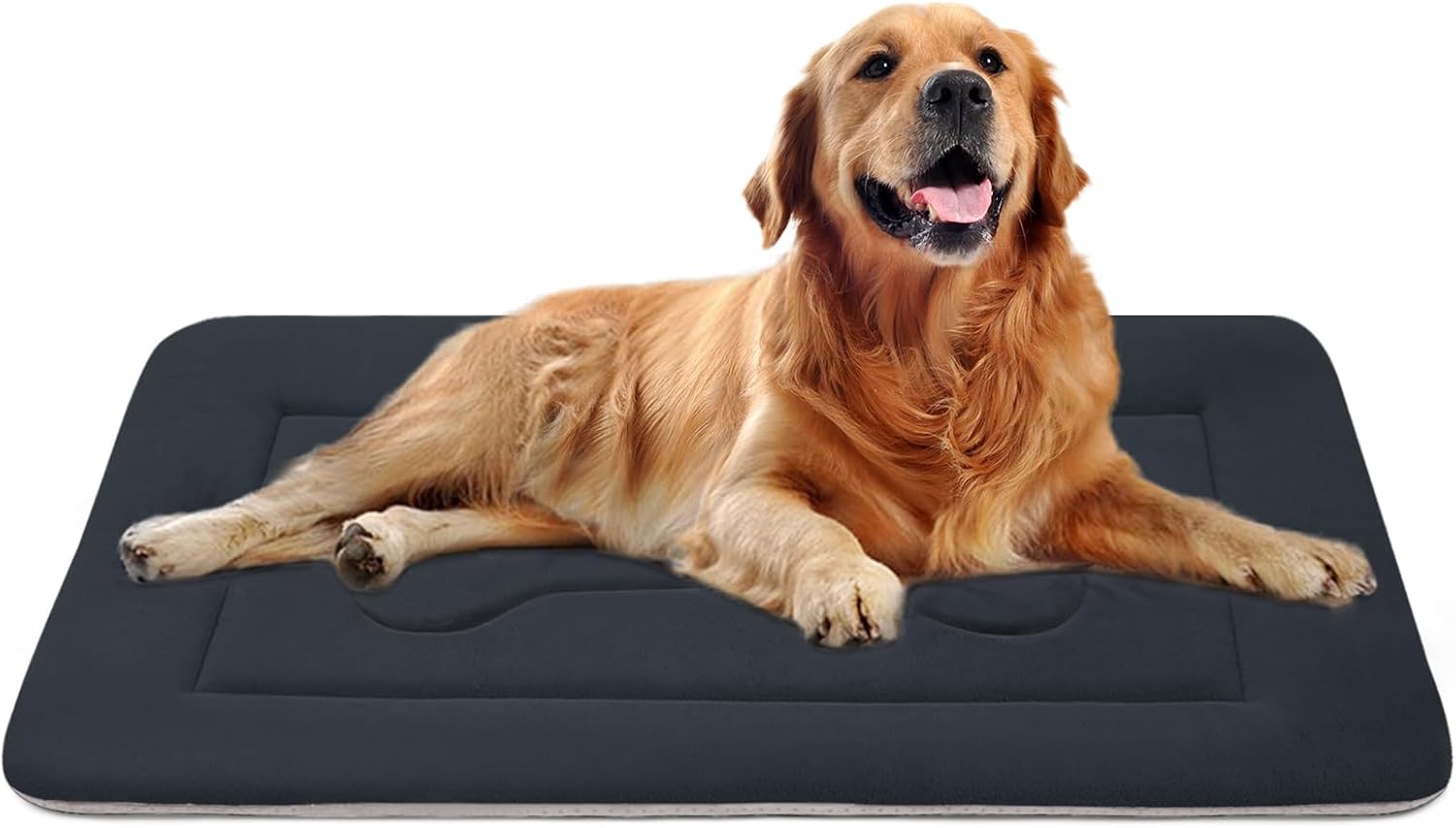 JoicyCo Large Dog Bed Soft Dog Crate Pad Mat 42 in Non-Slip Bottom Washable Dog Sleeping Mattress Pet Beds Cat Bed Kennel Pad, Dark Gray - Pet Explorer