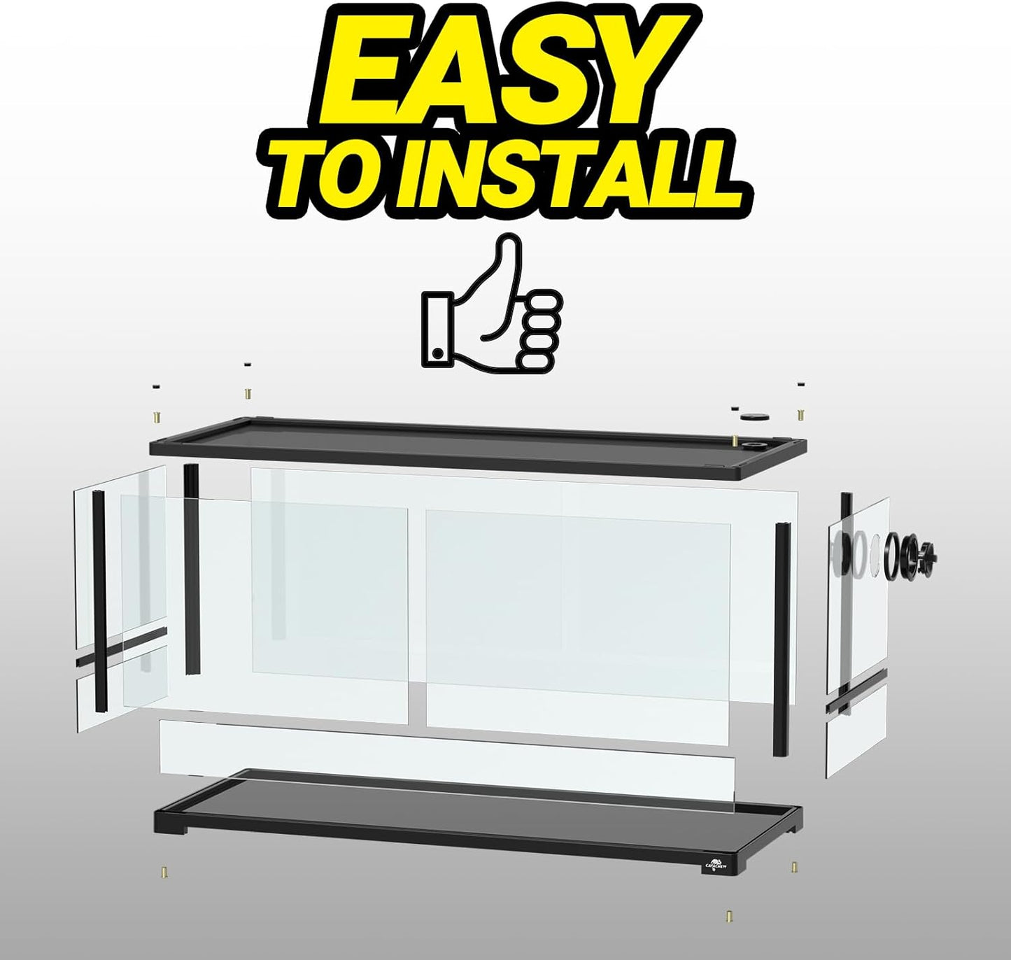 20 Gallon Reptile Tank, 30" x 12" x 12" Reptile Terrarium, Top Screen Ventilation, Sliding Door, Cable & Fogger Pass, Glass Enclosure for Bearded Dragon, Lizard, Gecko, Frog, Snake - Pet Explorer