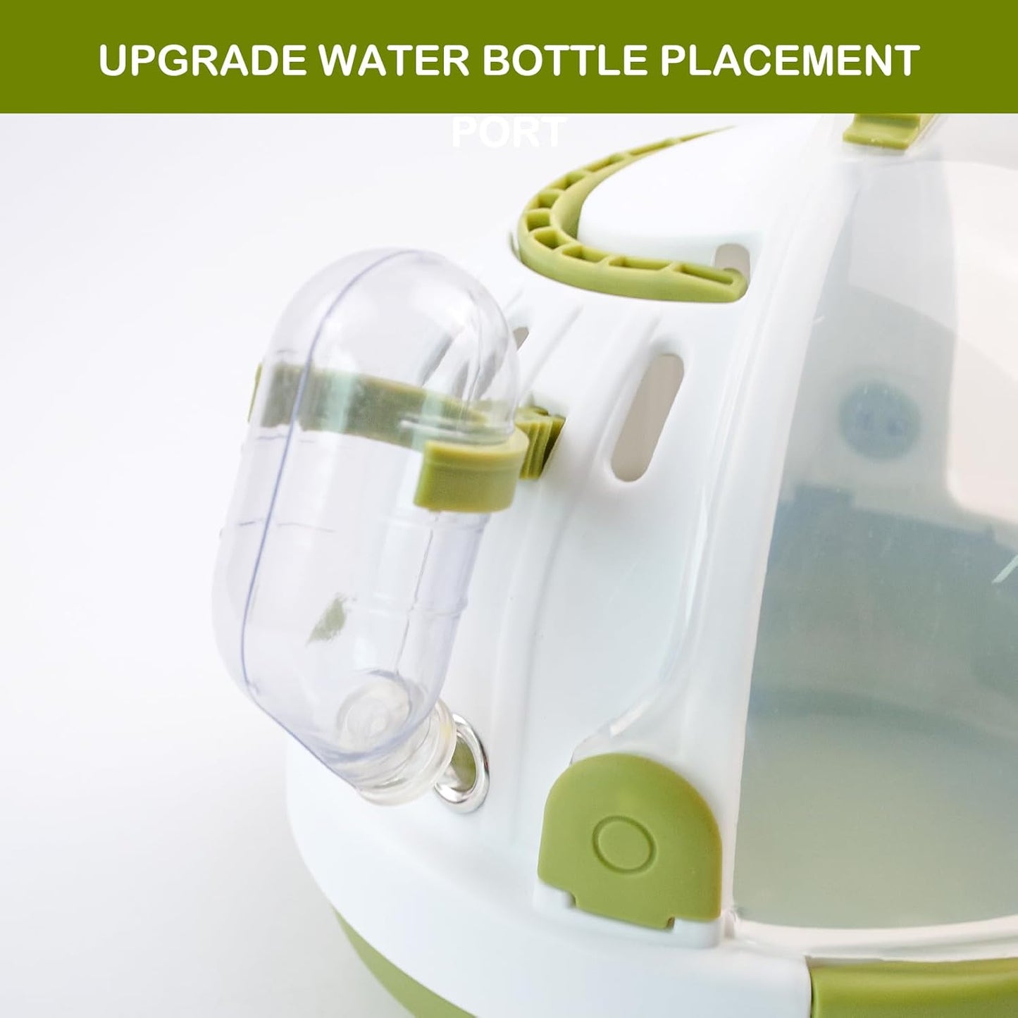 Hamster Carrier Cage with Water Bottle,Portable Dwarf Hamster Travel Carrier Plastic Guinea Pig Carrier Small Animal Breathable Outdoor Cage for Hamsters Chinchillas Hedgehog (Green) - Pet Explorer