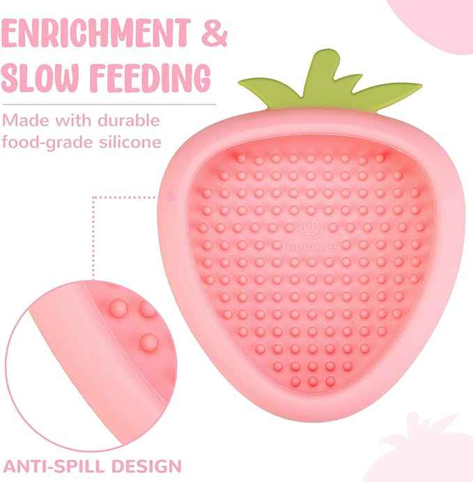 Freeze Dog Lick Bowl, Animire Non-Slip Slow Feeder Lick Mat for Dogs, Silicone Dog Enrichment Bowl for Distraction Anxiety Relief Boredom, BPA Free, Dishwasher Safe(Pink,S)