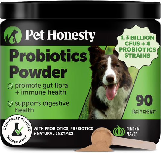All-Natural Probiotic & Pumpkin Powder Dog Supplement - Prebiotics, Probiotics, Enzymes & Antioxidants for Healthy Gut Flora, Digestion & Immunity (90 Scoops) - Pet Explorer