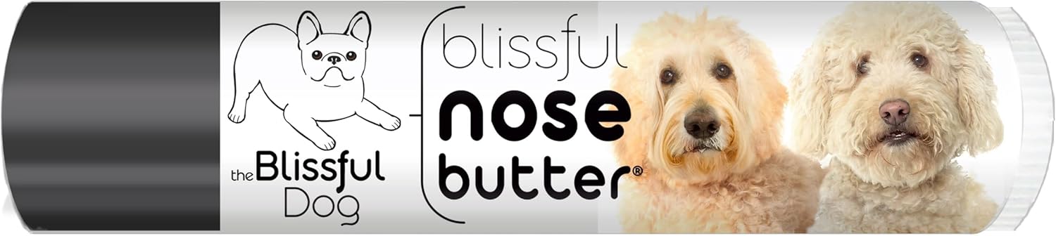 The Blissful Dog Golden Doodle Nose Butter for Dry, Cracked Skin, Lick-Safe Dog Nose Balm with Moisturizing Shea Butter, Almond, Olive, and Essential Oils, Pet Supplies, Uncented, 0.15 oz. - Pet Explorer