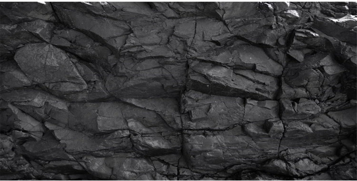 AWERT 48x24 inches Stone Aquarium Background Black Rock Fish Tank Background Rocky Terrarium Background Polyester Background - Pet Explorer