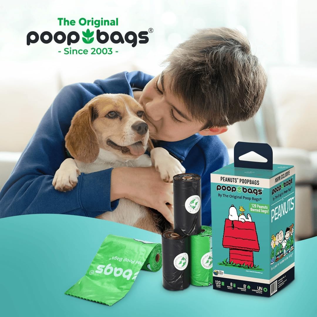 The Original Poop Bags® Peanuts Dog Waste Bags – 38% Plant Based, Leak-Proof & Durable, Large Dog Poop Bags for Dispensers, Unscented (960 Count) - Pet Explorer