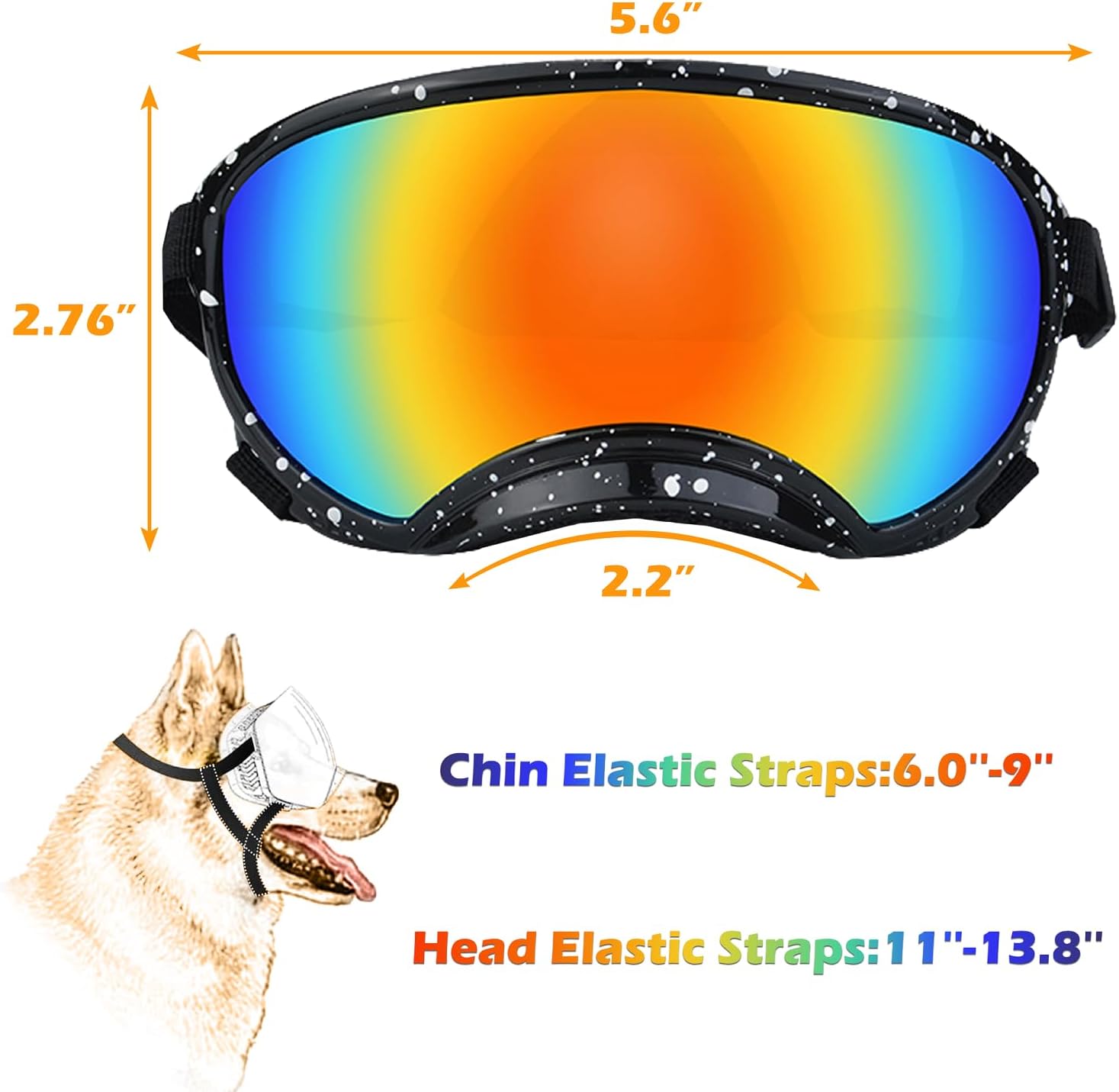 Medium Dog Sunglasses with Adjustable Strap UV Protection, Winproof Dog Puppy Sunglasses, Suitable for Medium Dog Pet Glasses, Dogs Eyes Protection,Soft Dog Goggles - Pet Explorer