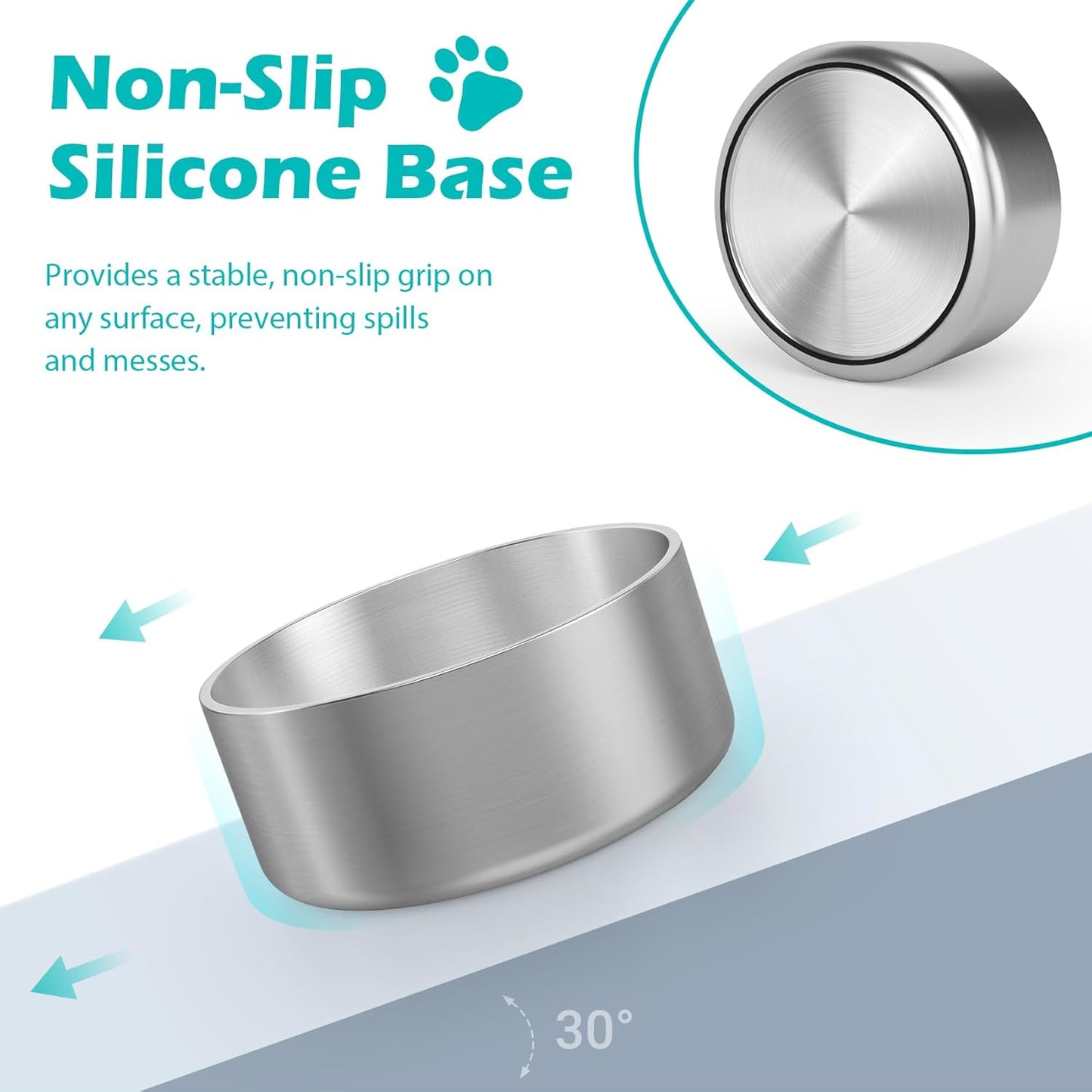 LIANLAI Stainless Steel Dog Bowls, Rust-Resistant Metal Large Dog Bowl, Double-Walled Puppy Water Bowl, Ideal Bowls Large Sized（64 oz） - Pet Explorer