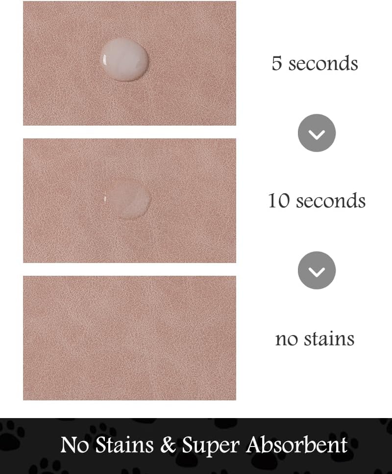 Pet Feeding Mat-Absorbent Dog Mat for Food and Water Bowl-No Stains Quick Dry Water Dispenser Mat-Dog Accessories Pet Supplies-Bowl for Messy Drinkers（Dusty Pink,17"x34" - Pet Explorer