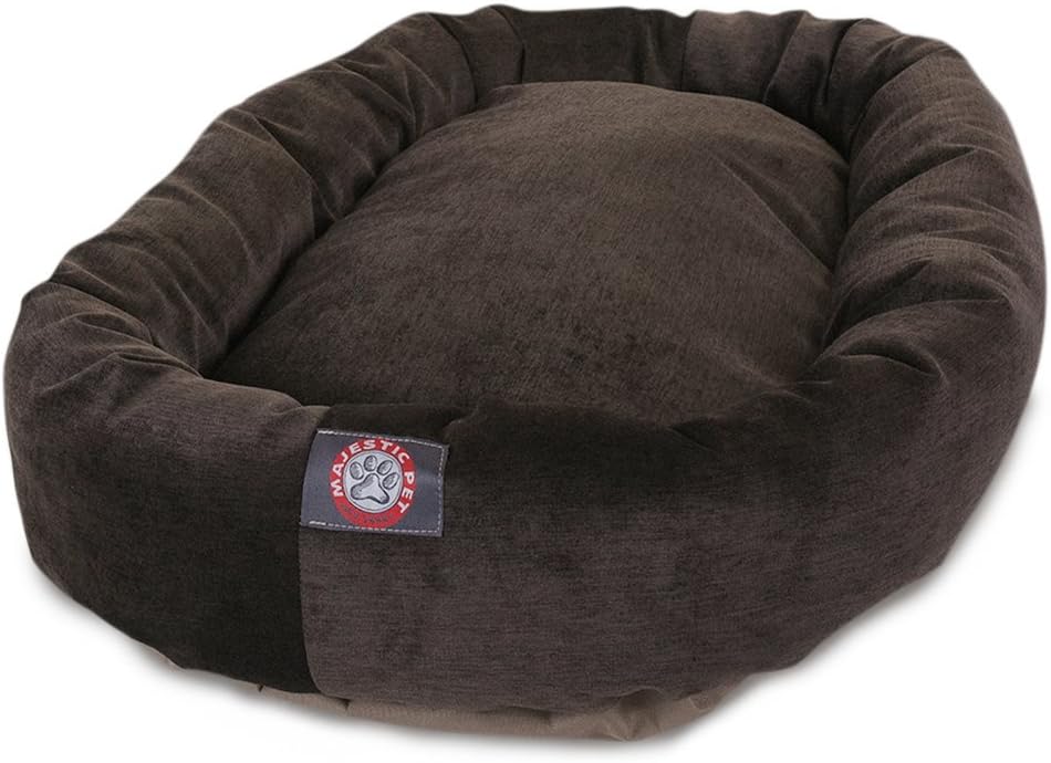 Majestic Pet Storm 24" Micro Velvet Dog Bed, Soft Round Pet Bed with Spine Support, Water Resistant, Machine Washable, 24x19x7 (inch) - Small - Pet Explorer