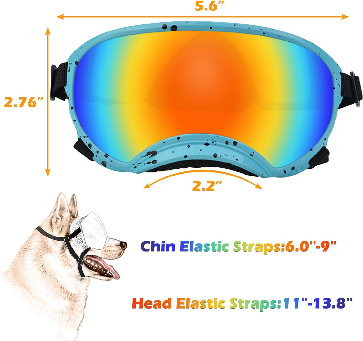 Medium Dog Sunglasses with Adjustable Strap UV Protection, Winproof Dog Puppy Sunglasses, Suitable for Medium Dog Pet Glasses, Dogs Eyes Protection,Soft Dog Goggles - Pet Explorer