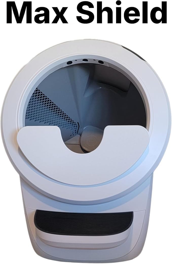 Max Shield for Litter-Robot 4 : Anti-Flicking, One-Piece Design - (White Max Shield)
