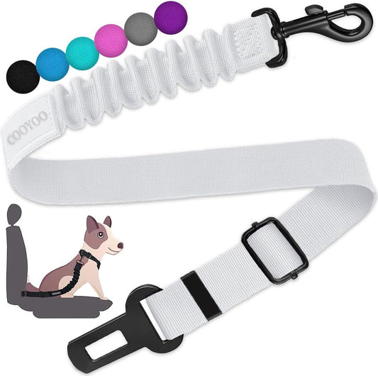 COOYOO Dog Seat Belt, Durability Retractable Dog Car Harness Adjustable Dog Seat Belt for Vehicle Nylon Pet Safety Seat Belts Heavy Duty & Elastic - Pet Explorer