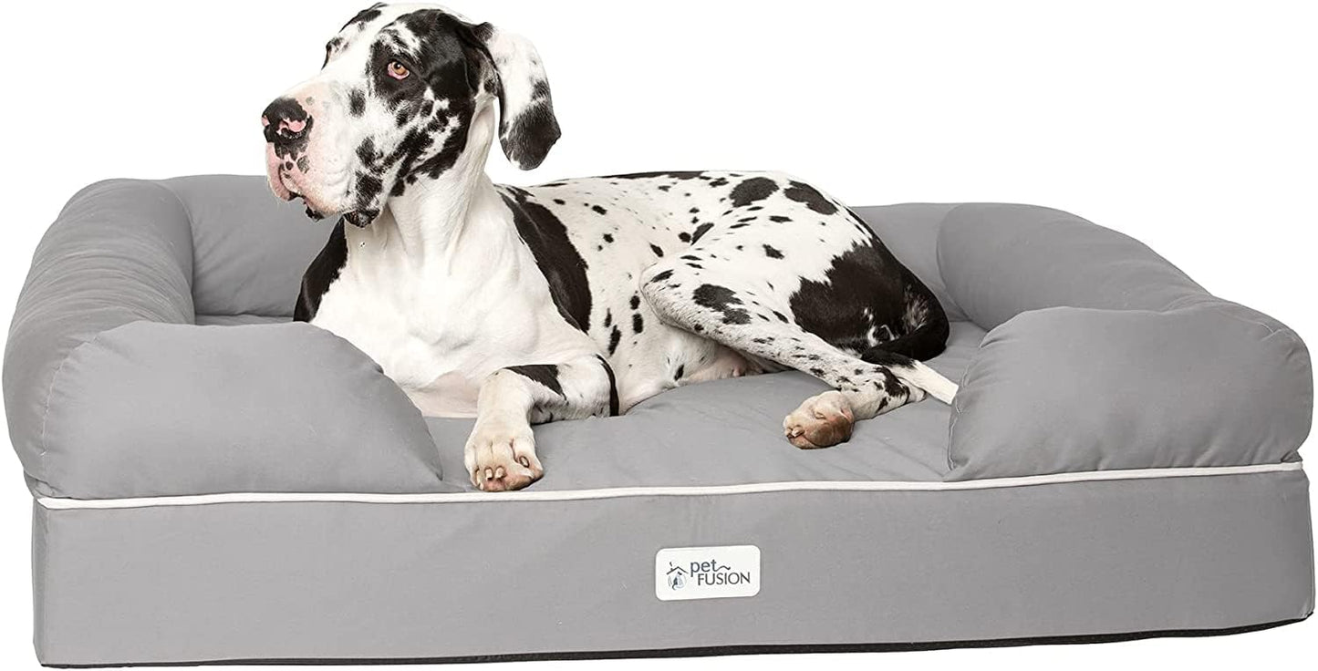 PetFusion Ultimate Dog Bed, Orthopedic Memory Foam, Multiple Sizes and Colors, Medium Firmness Pillow, Waterproof Liner, YKK Zippers, Breathable 35% Cotton Cover - Pet Explorer
