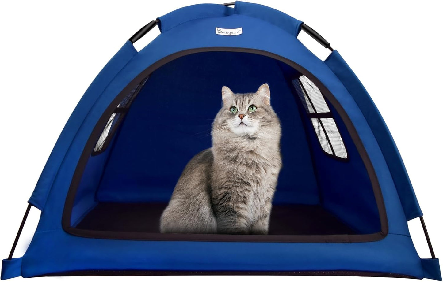 Navy Blue Small Cat & Dog Outdoor House Tent - Waterproof, Washable & Multipurpose - Ideal for Cats, Dogs & Bunnies - Pet Explorer