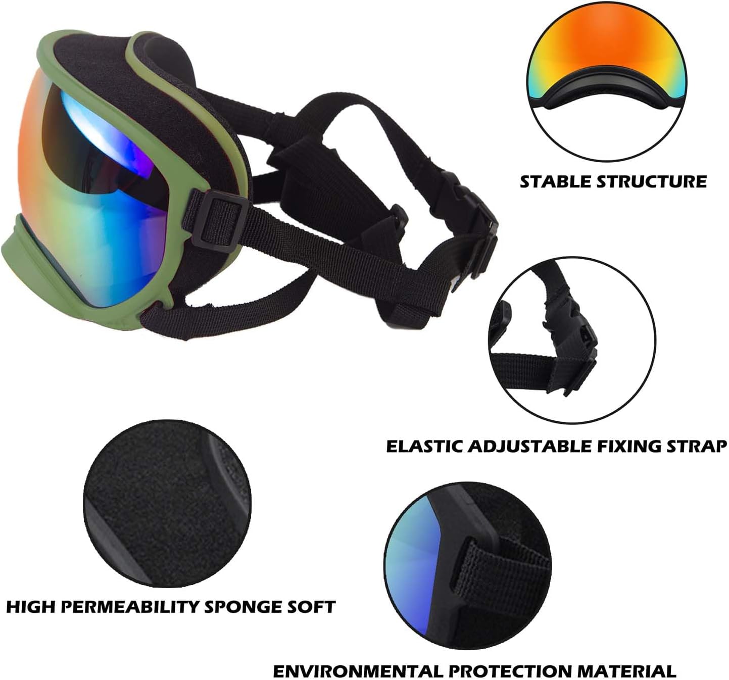 Medium Dog Sunglasses with Adjustable Strap UV Protection, Winproof Dog Puppy Sunglasses, Suitable for Medium Dog Pet Glasses, Dogs Eyes Protection,Soft Dog Goggles - Pet Explorer